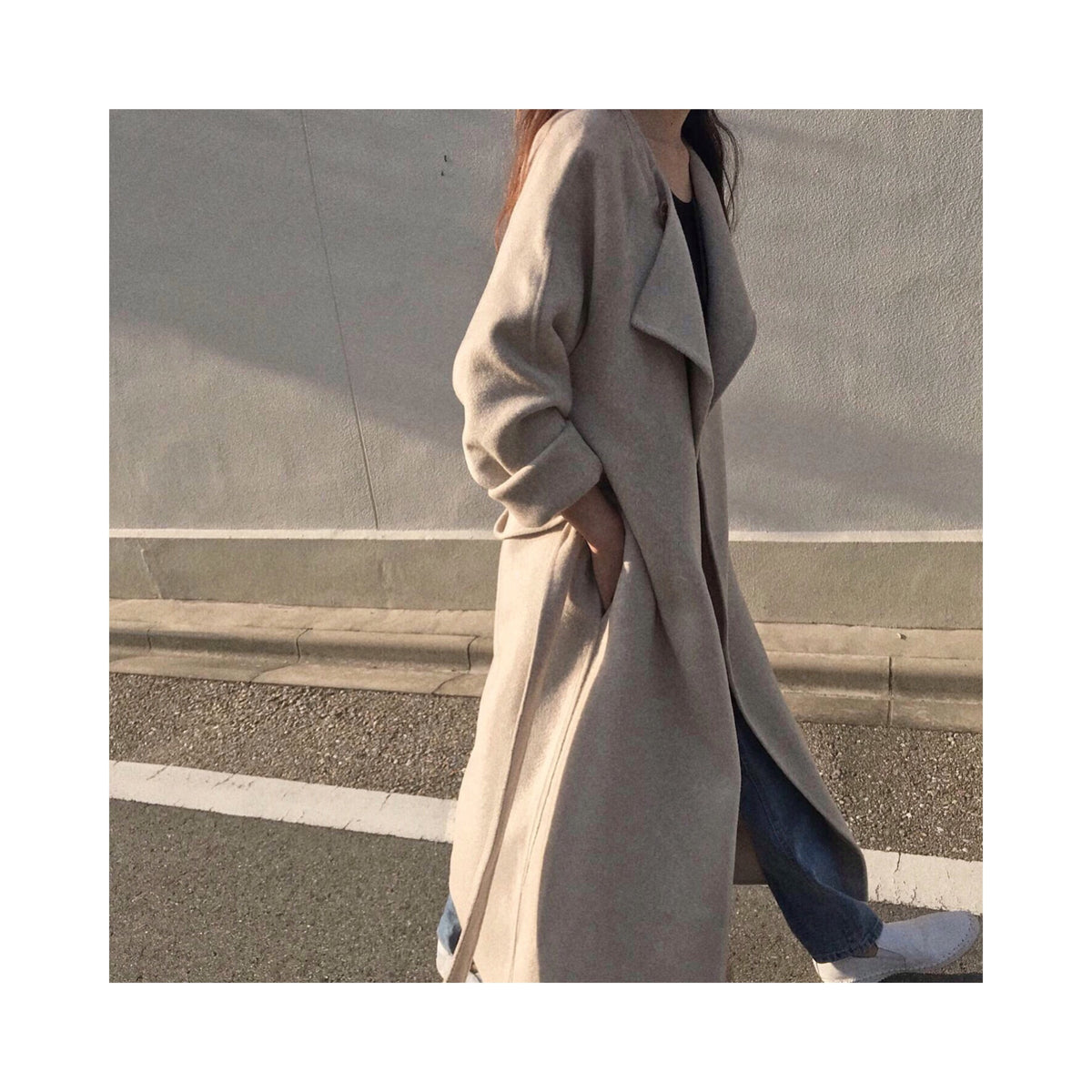 beige oatmeal handmade coat