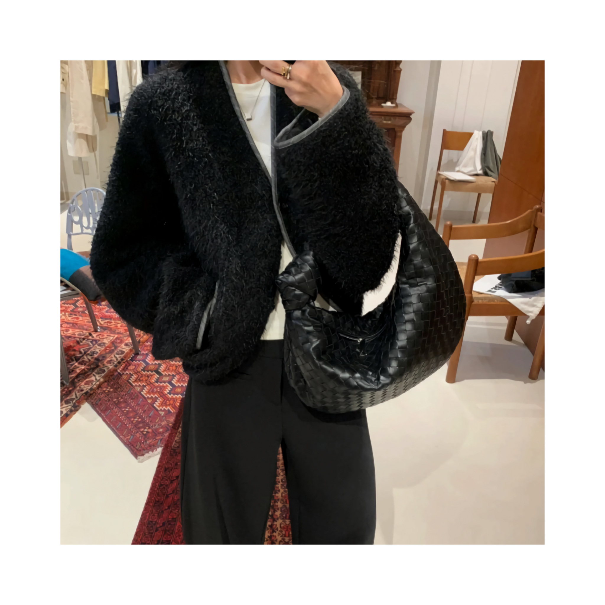 wool short outcardigan