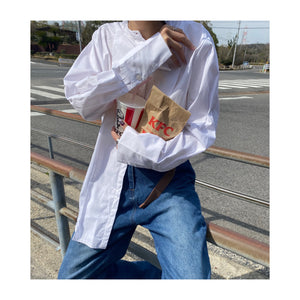 collarless shirt