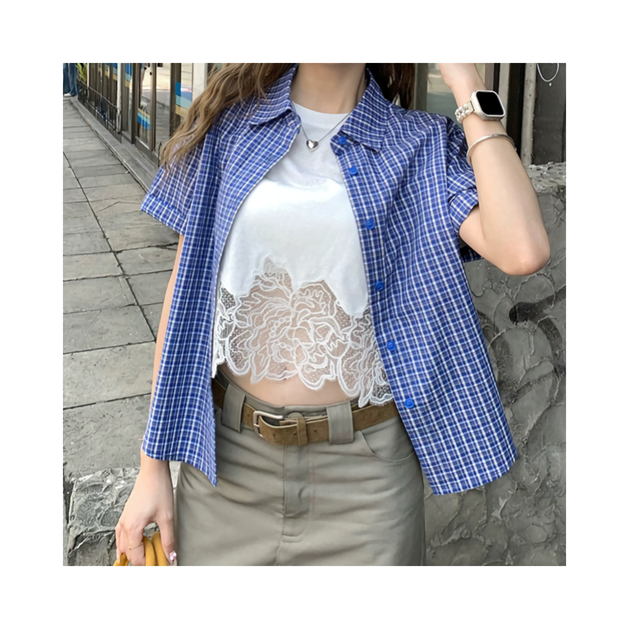 short laceTshirt