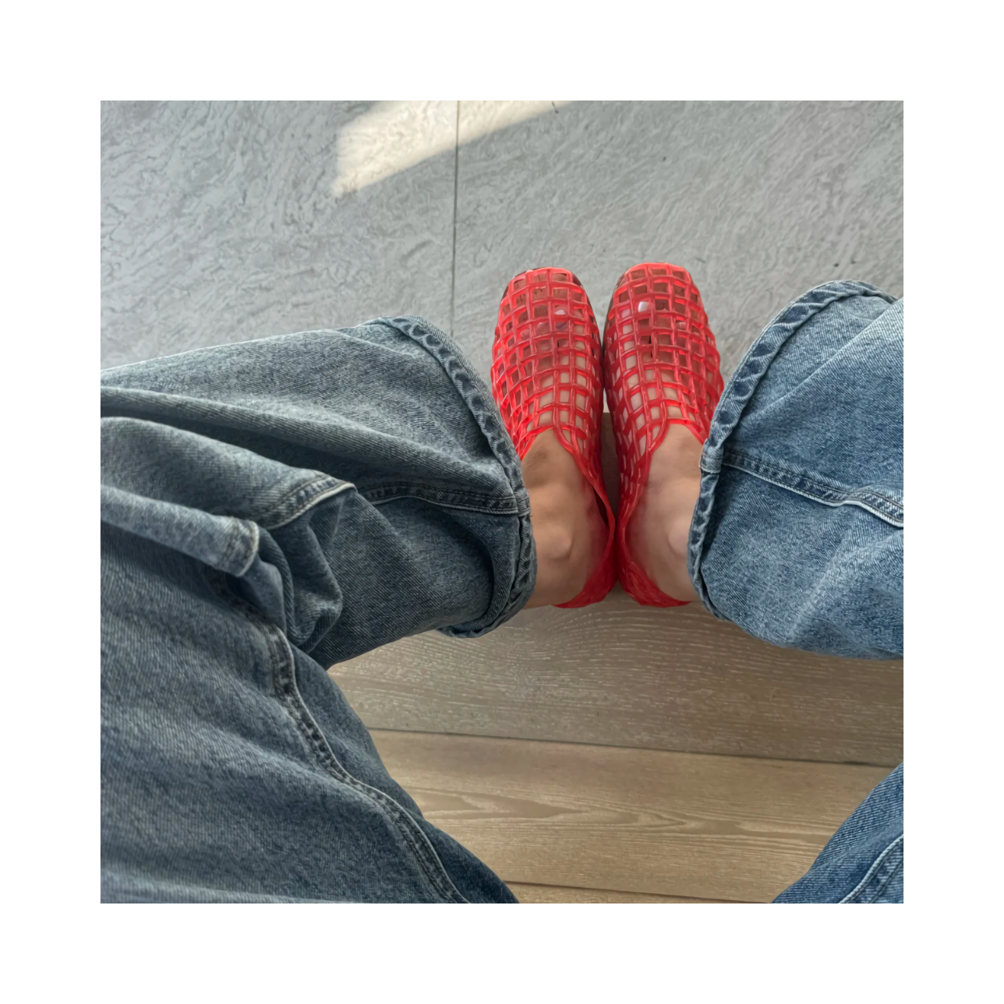 Woven jelly sandals