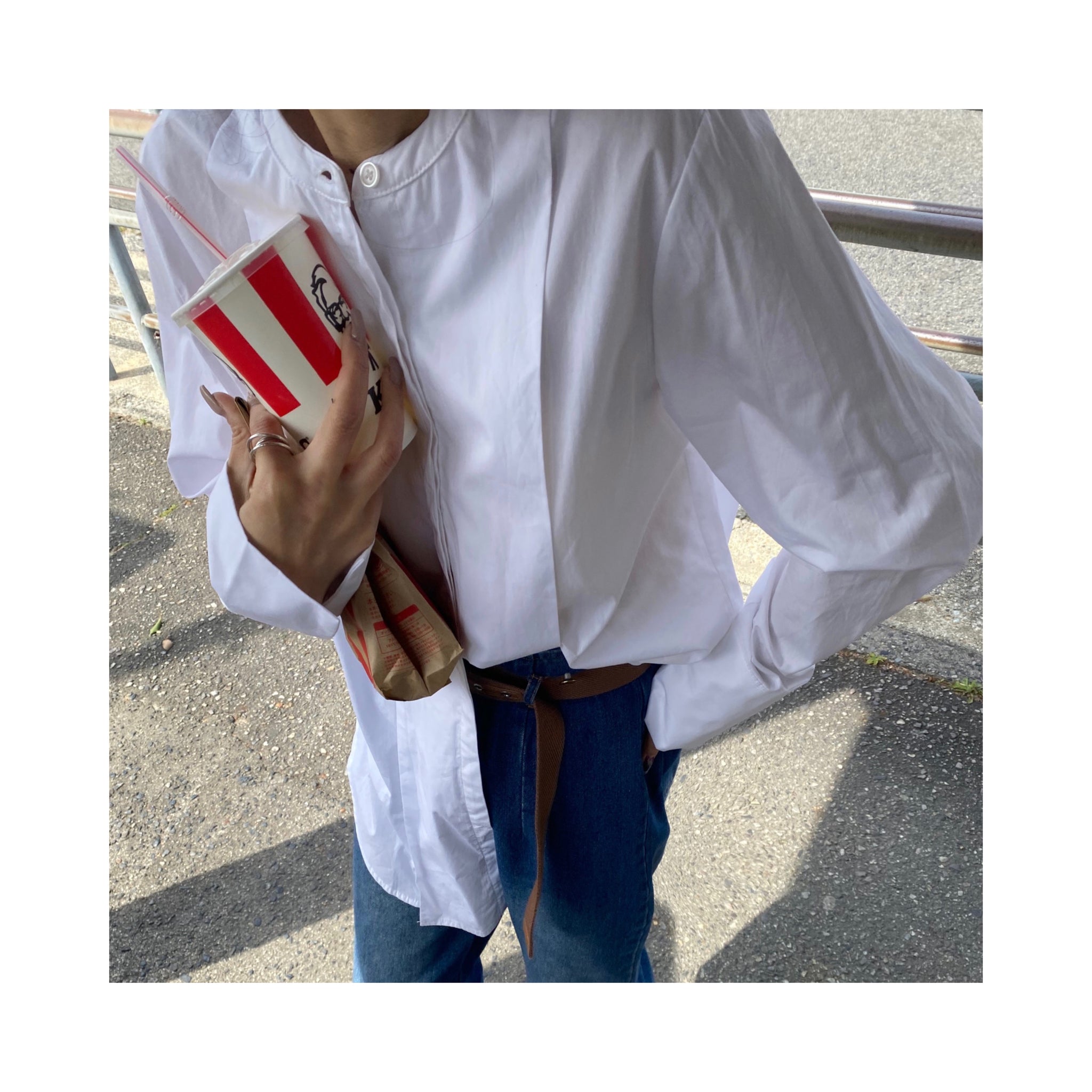 collarless shirt