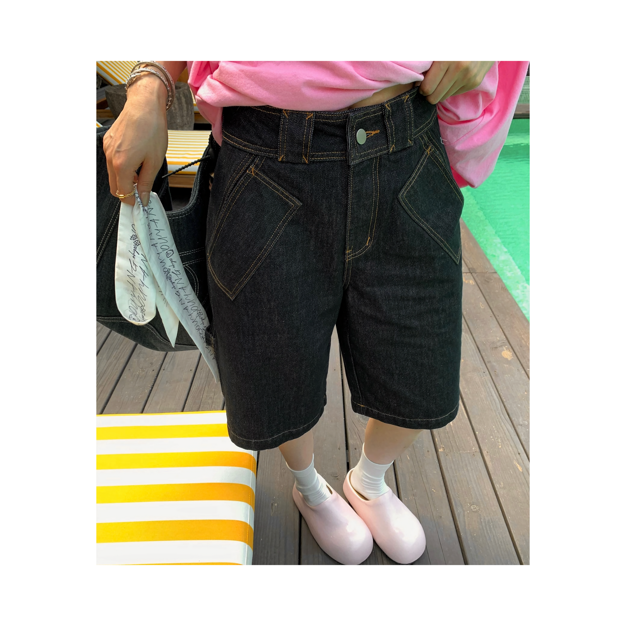 half denimpants
