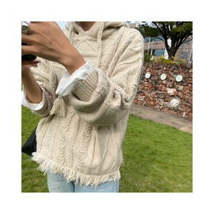 hood cablepatchknit