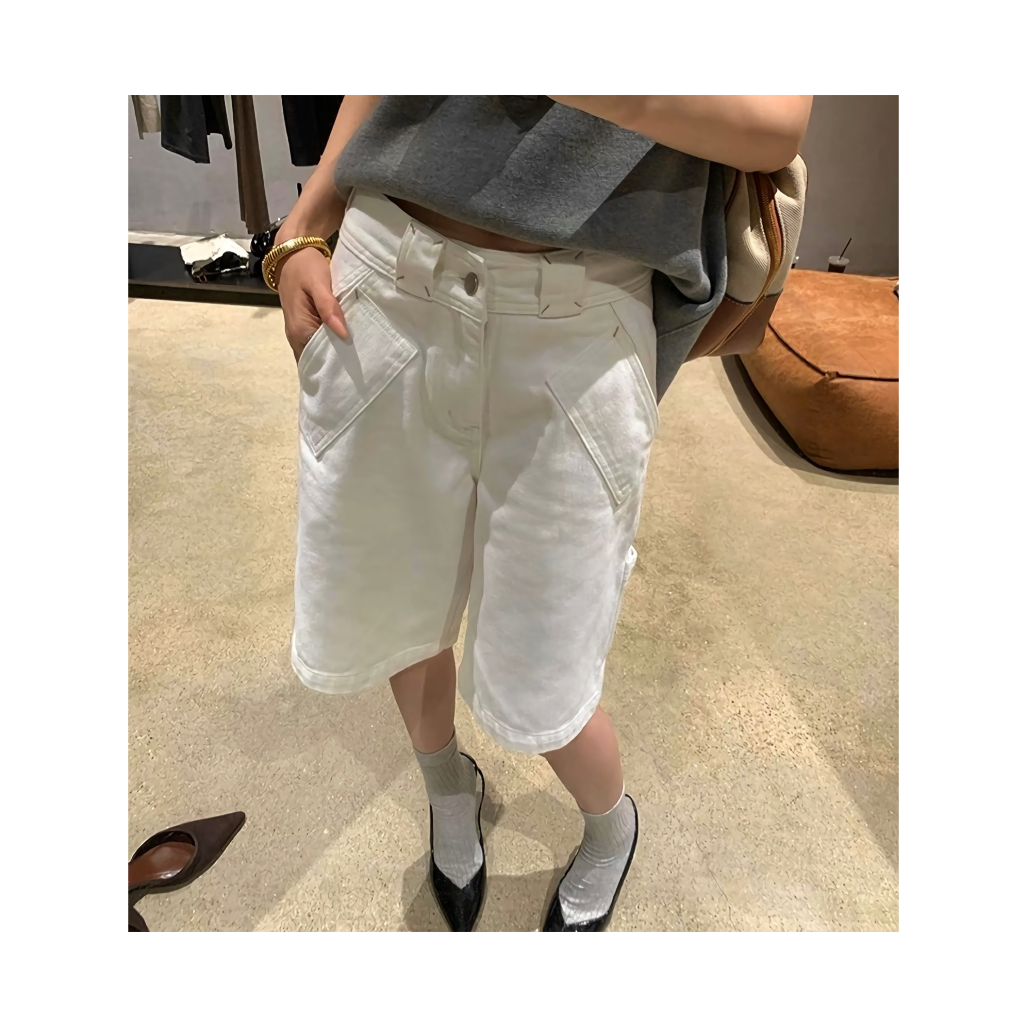 half denimpants