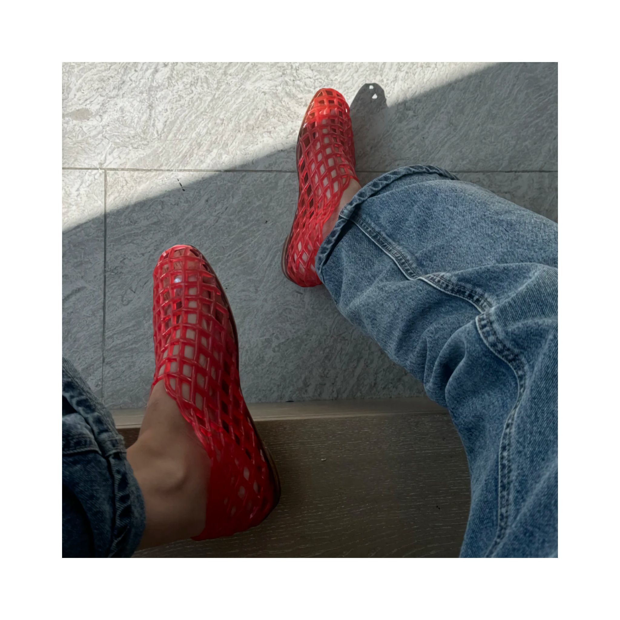 Woven jelly sandals
