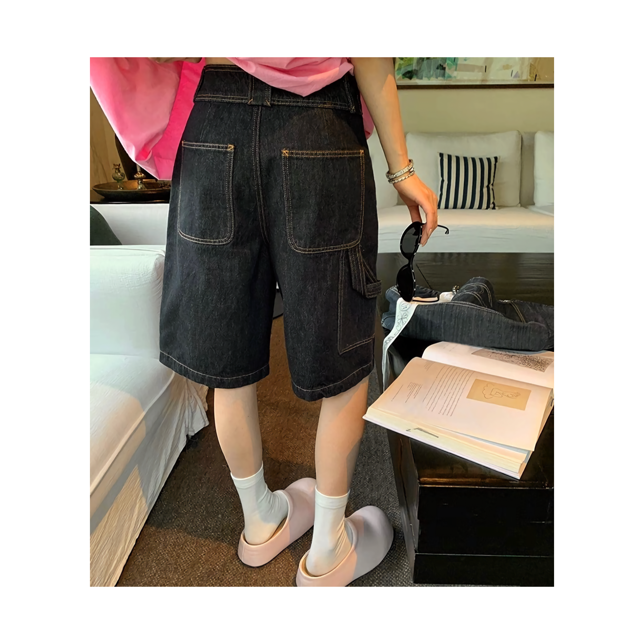half denimpants
