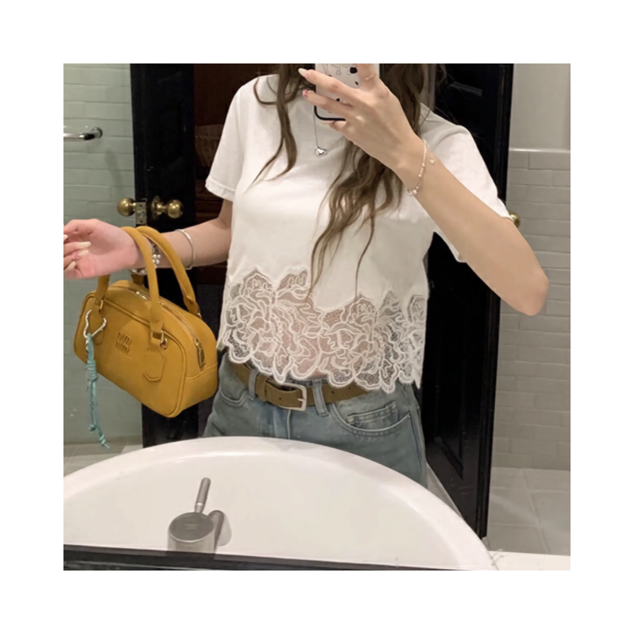 short laceTshirt