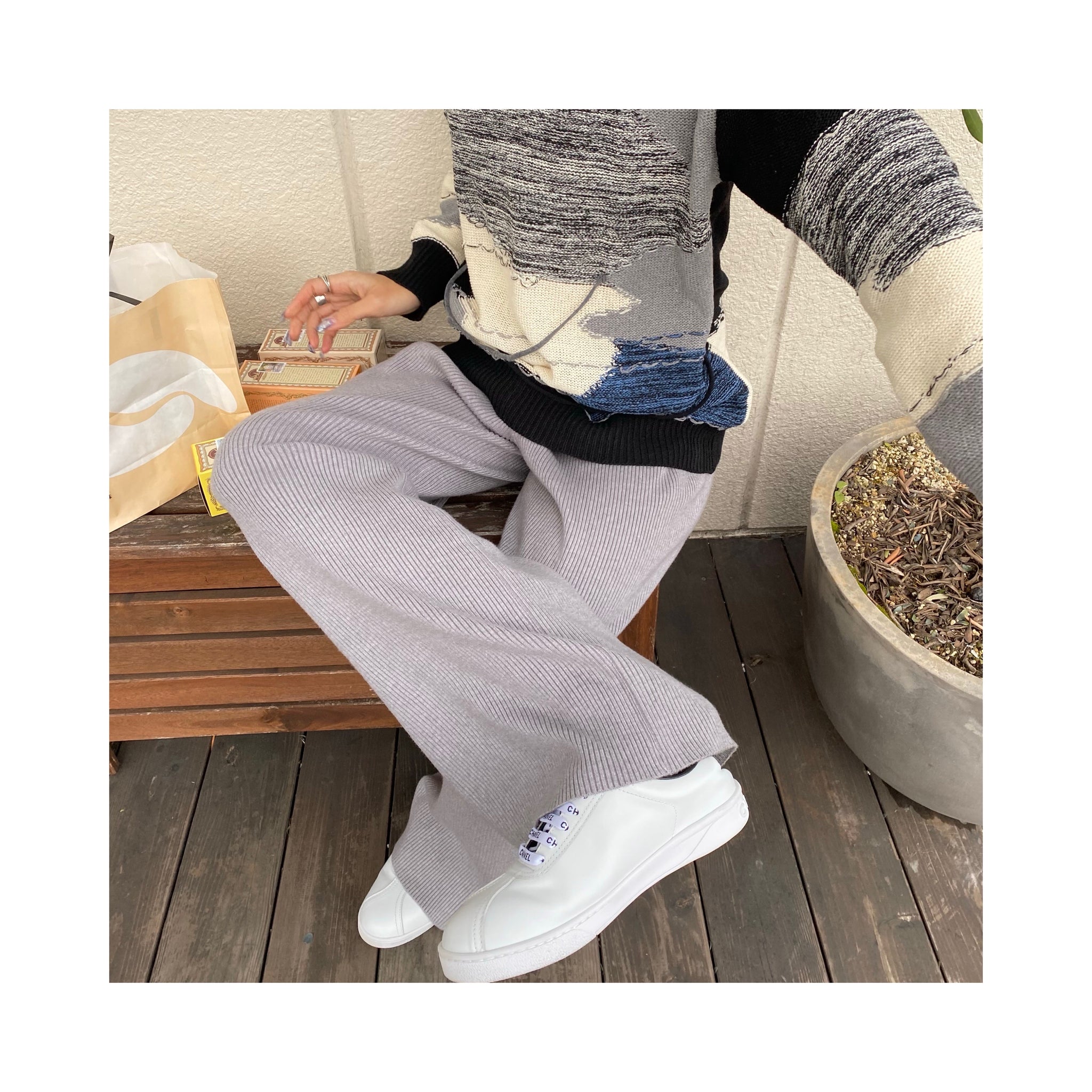 rib knit pants