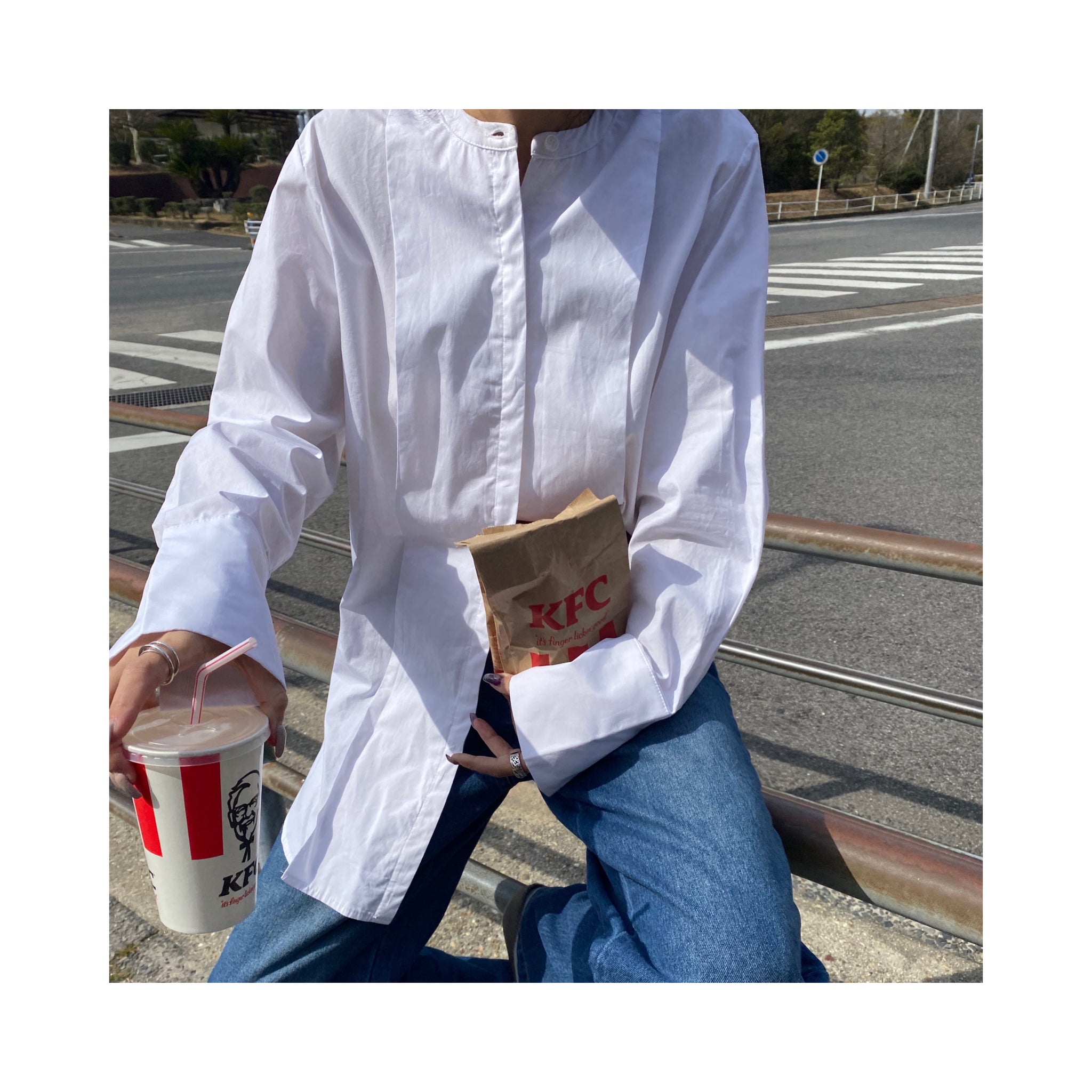 collarless shirt