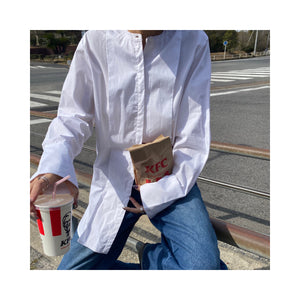 collarless shirt