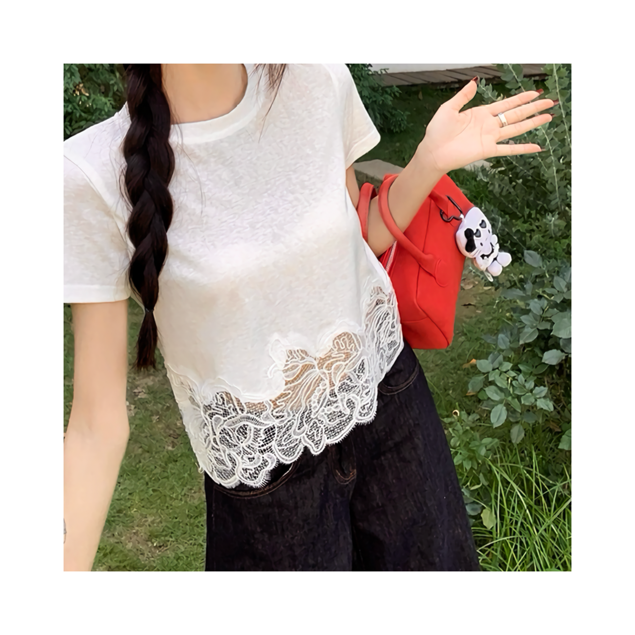 short laceTshirt