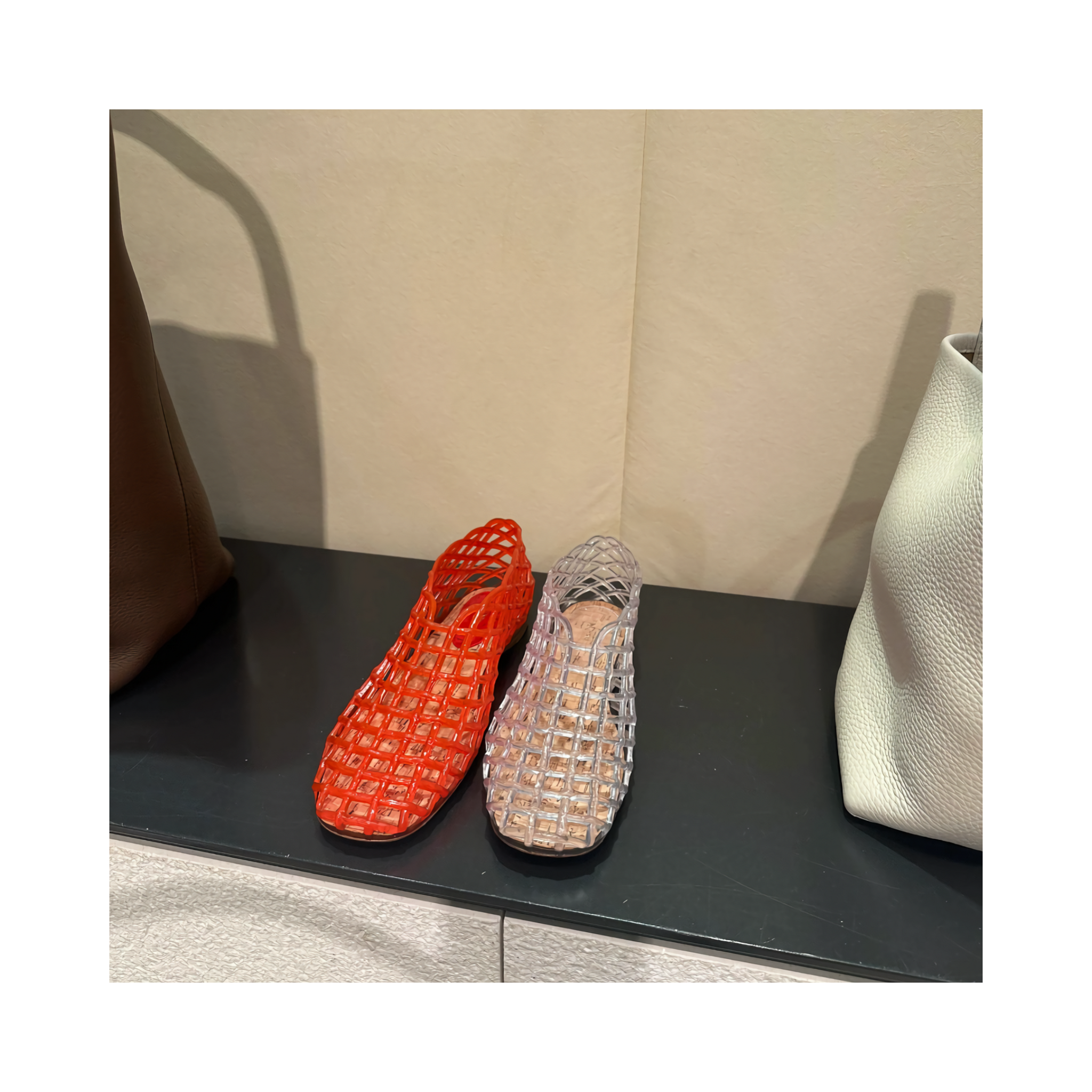 Woven jelly sandals