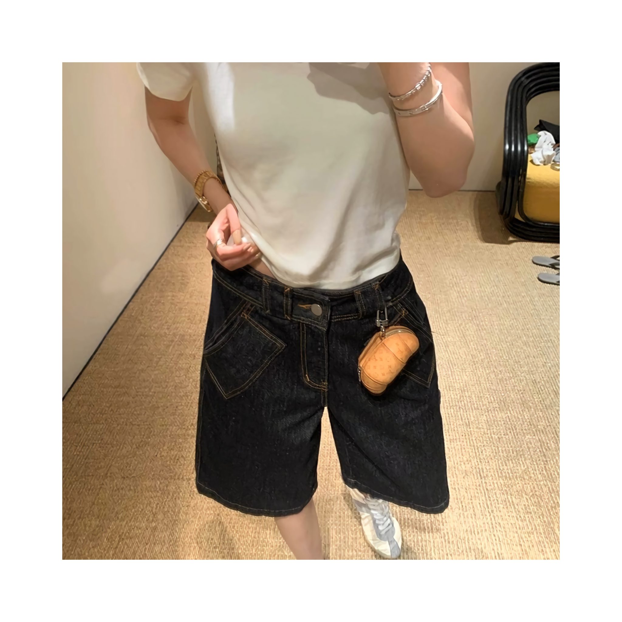 half denimpants