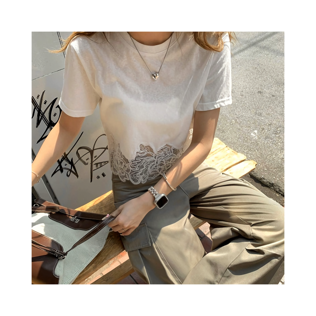 short laceTshirt