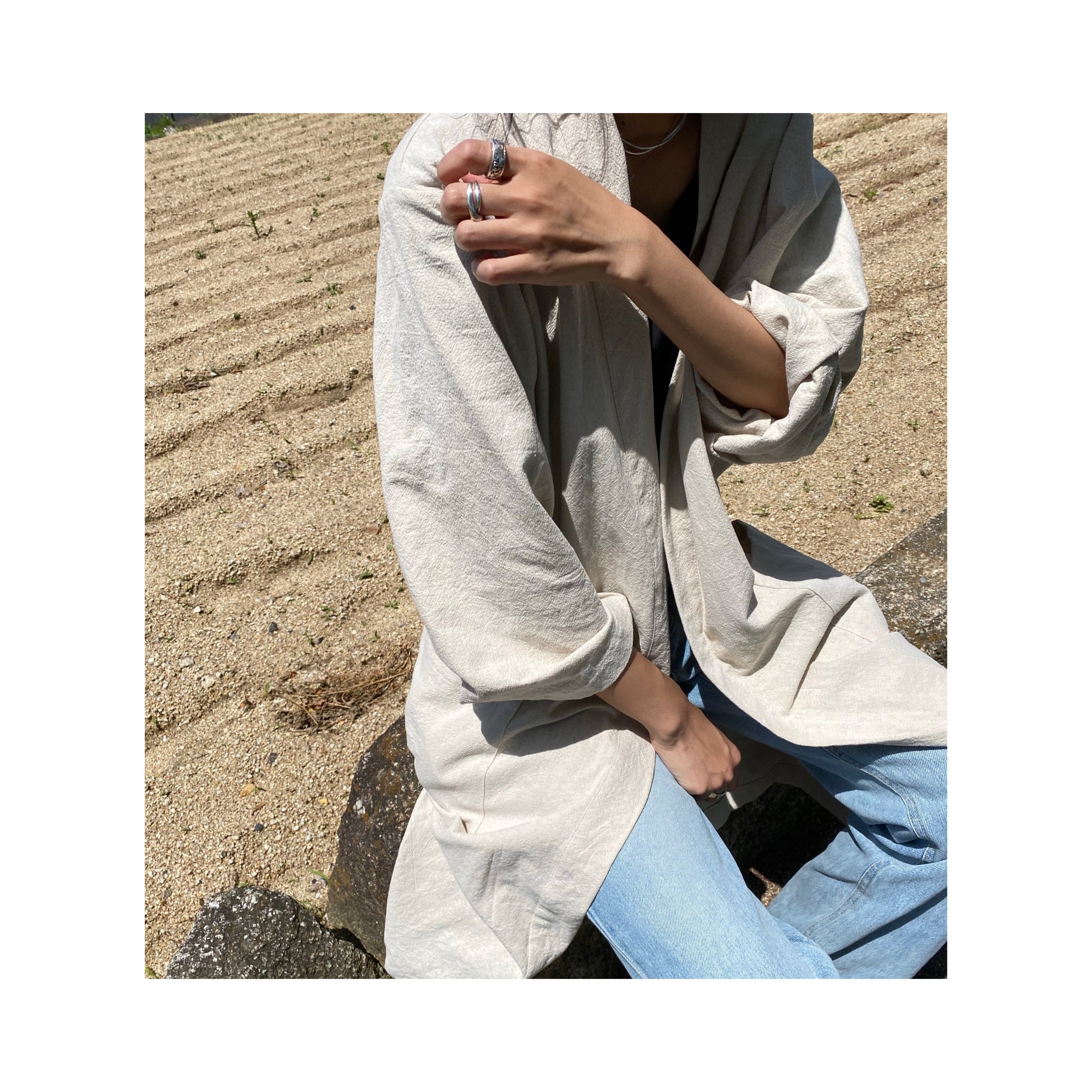 .simple linen gown