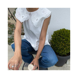 .embroidery collar blouse