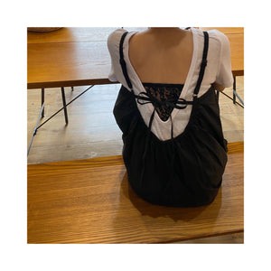 .back ribbon rompers