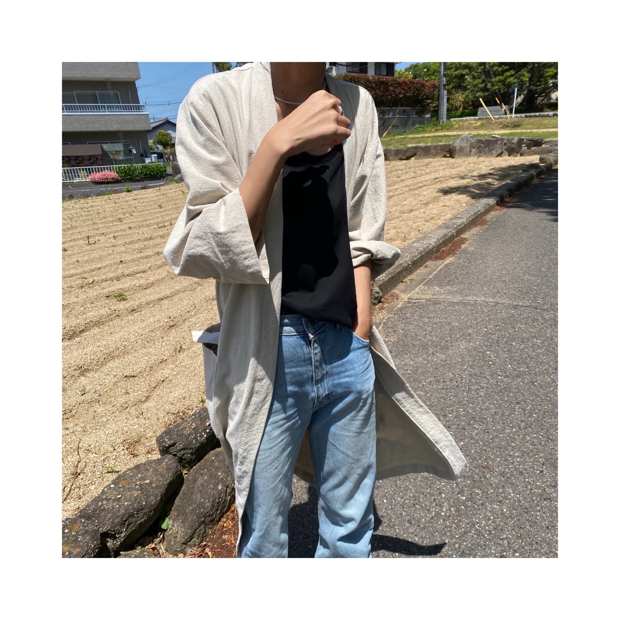 .simple linen gown
