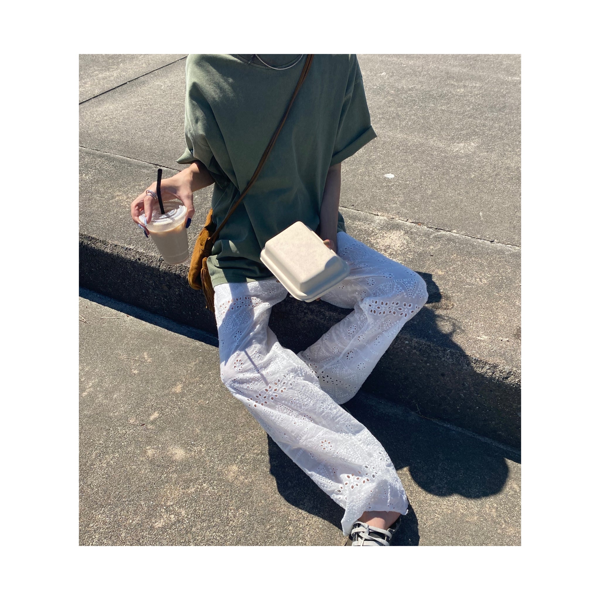 .layer lace pants