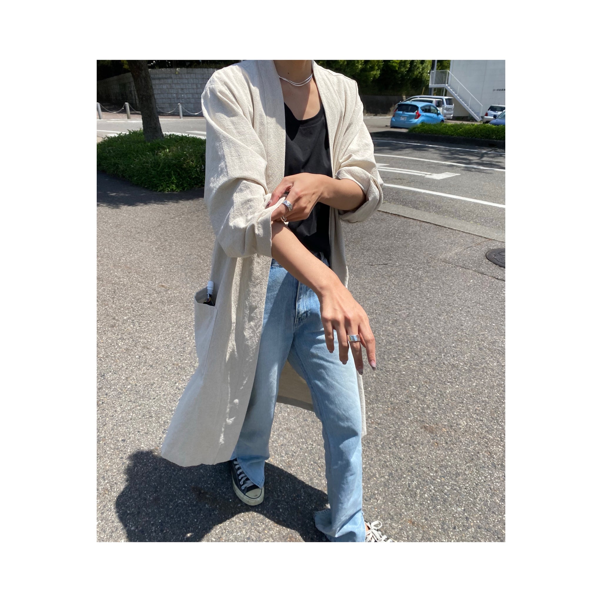 .simple linen gown