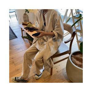 .simple linen gown