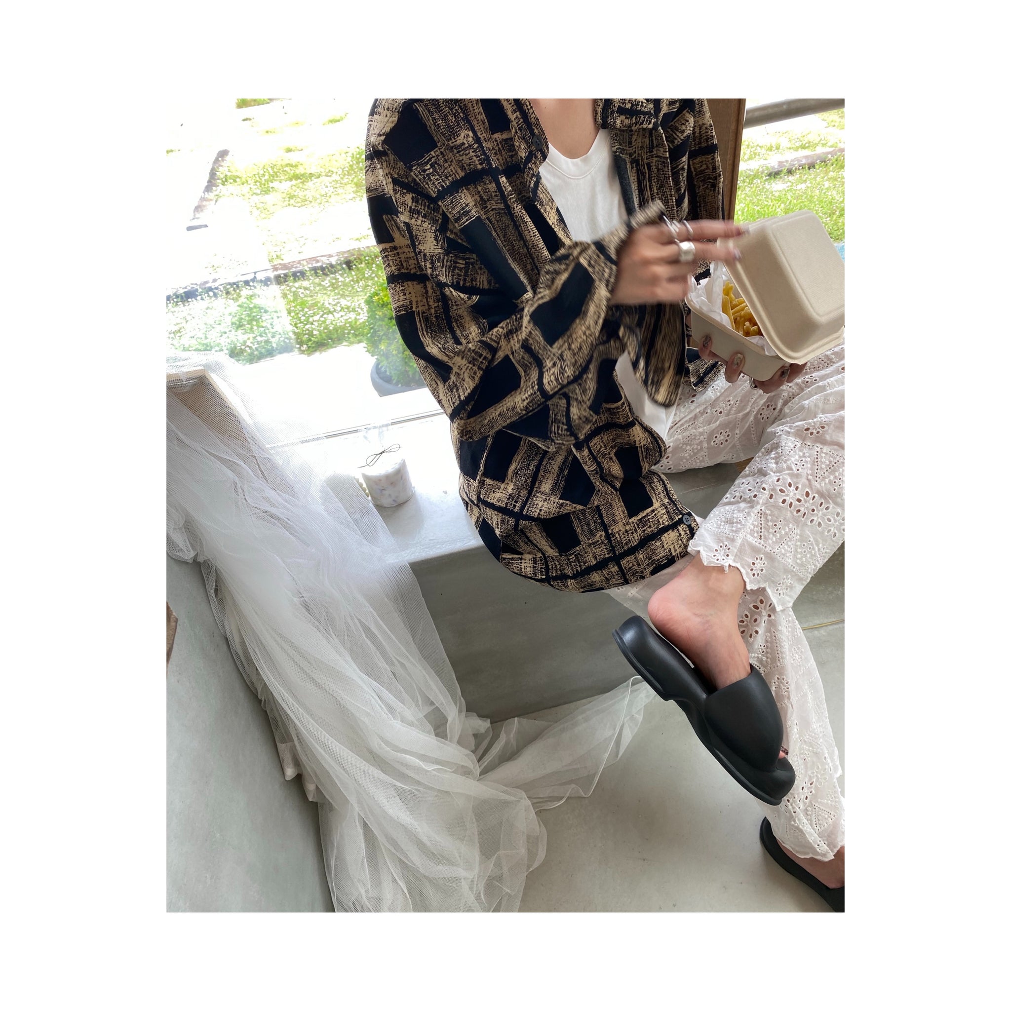 .layer lace pants