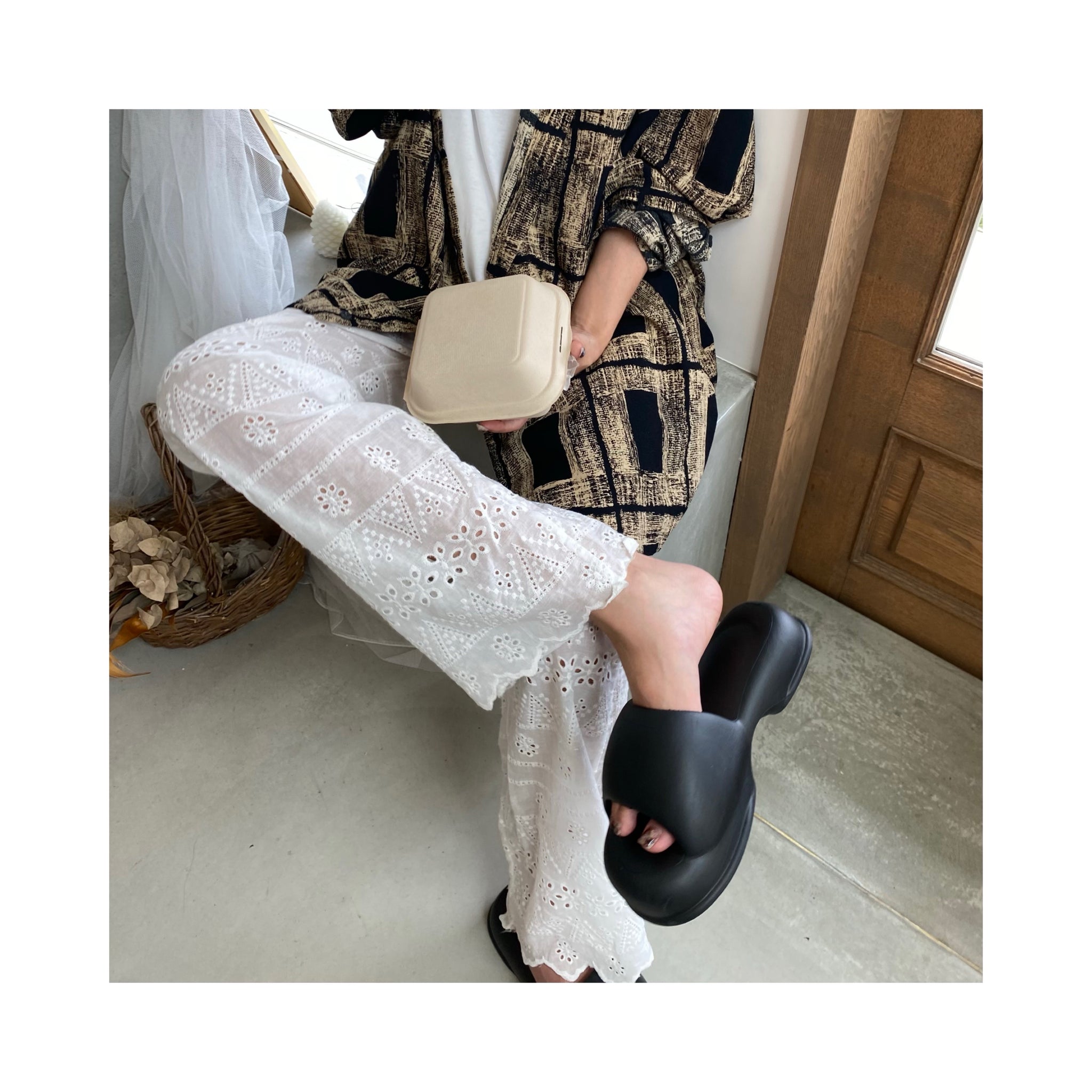 .layer lace pants