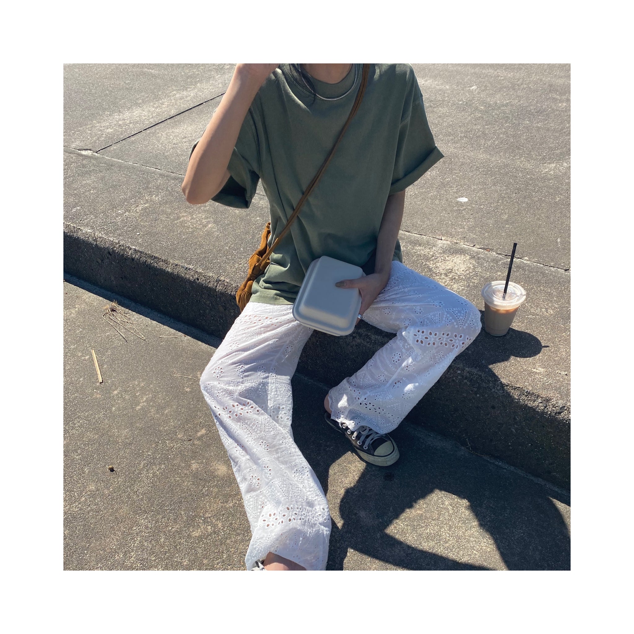 .layer lace pants