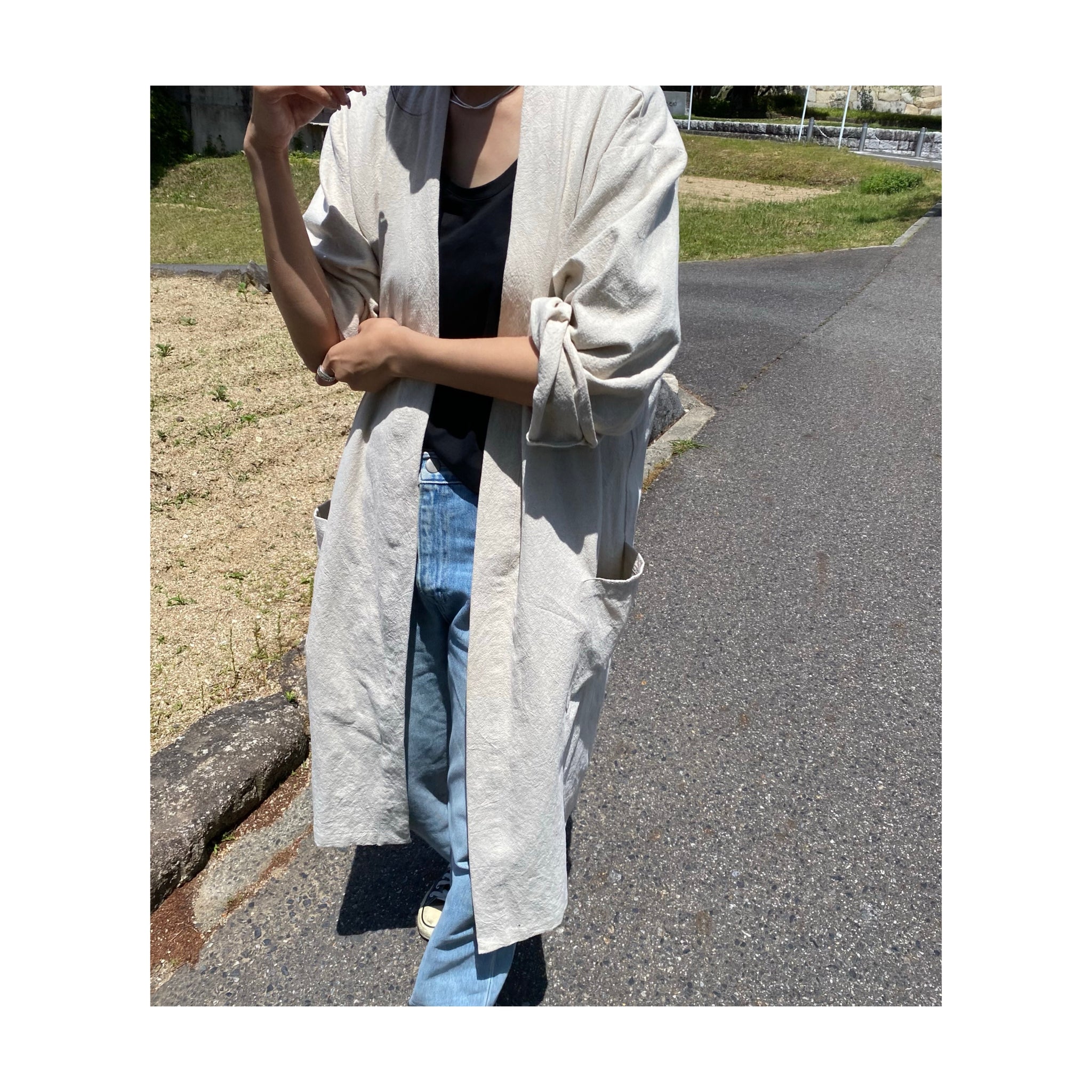 .simple linen gown