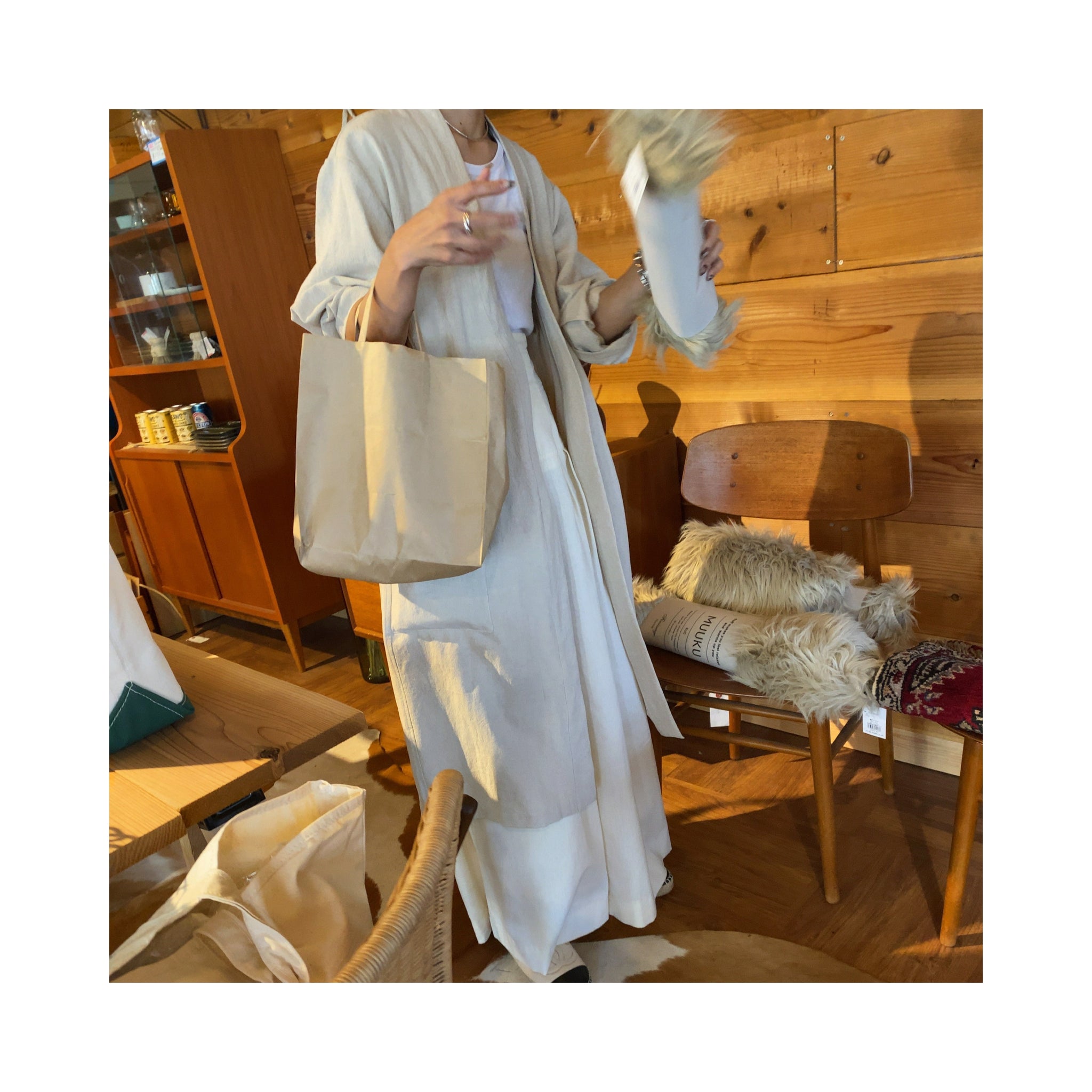 .simple linen gown