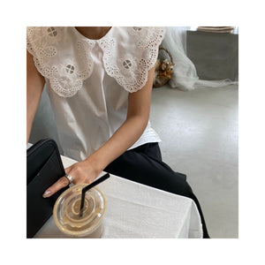 .embroidery collar blouse