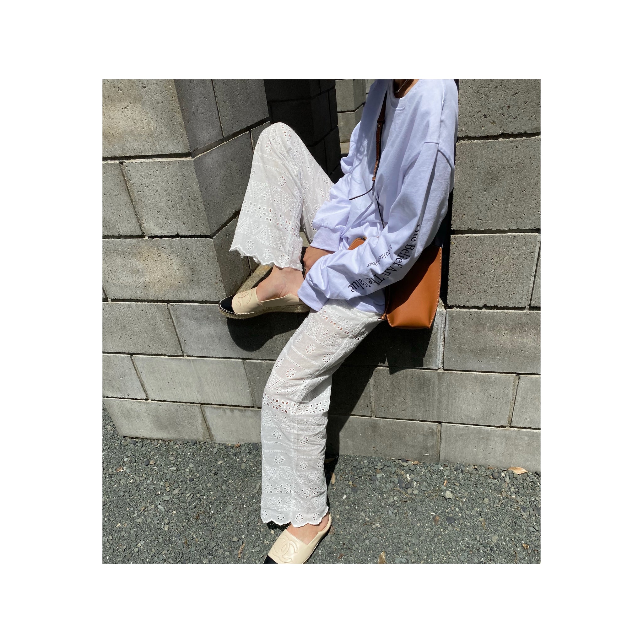 .layer lace pants