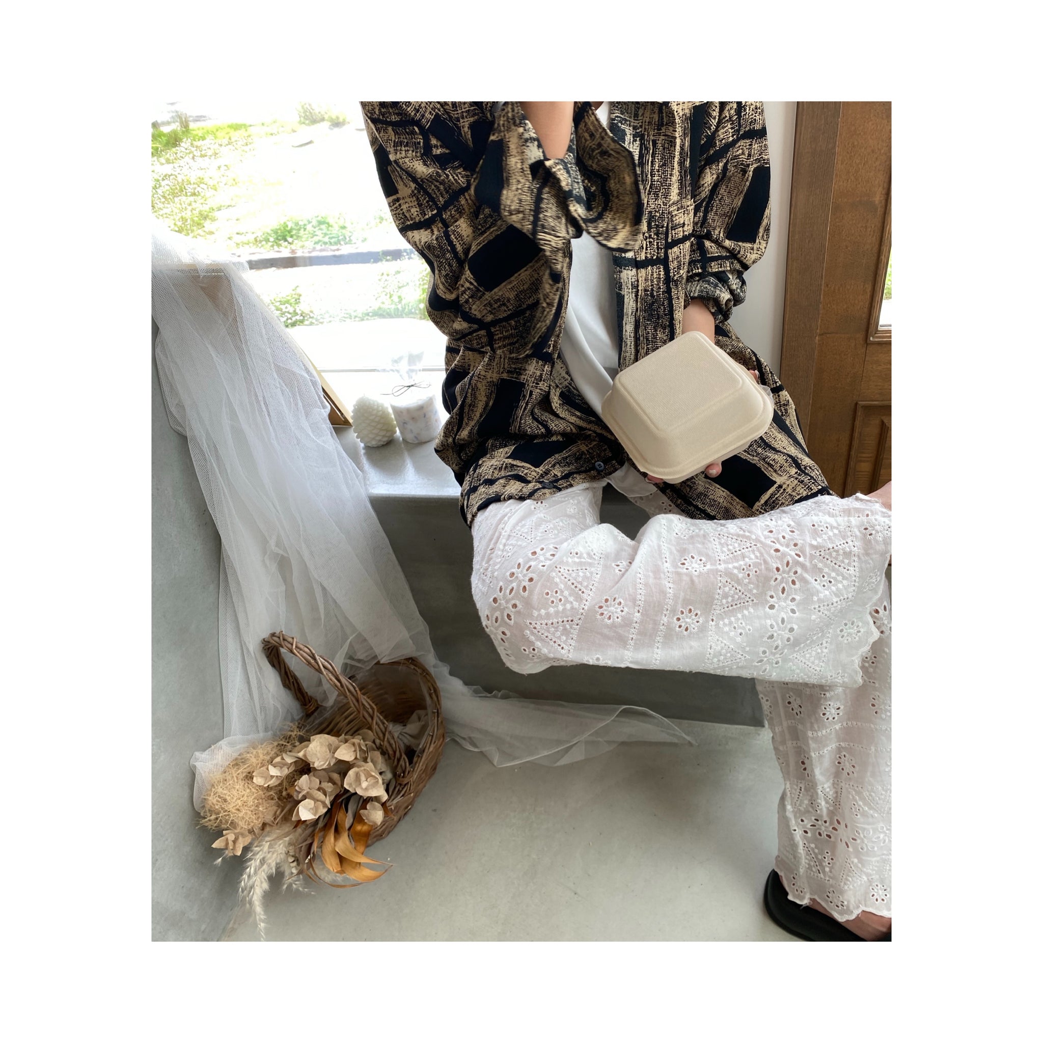 .layer lace pants