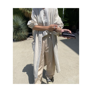.simple linen gown