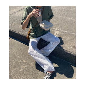 .layer lace pants