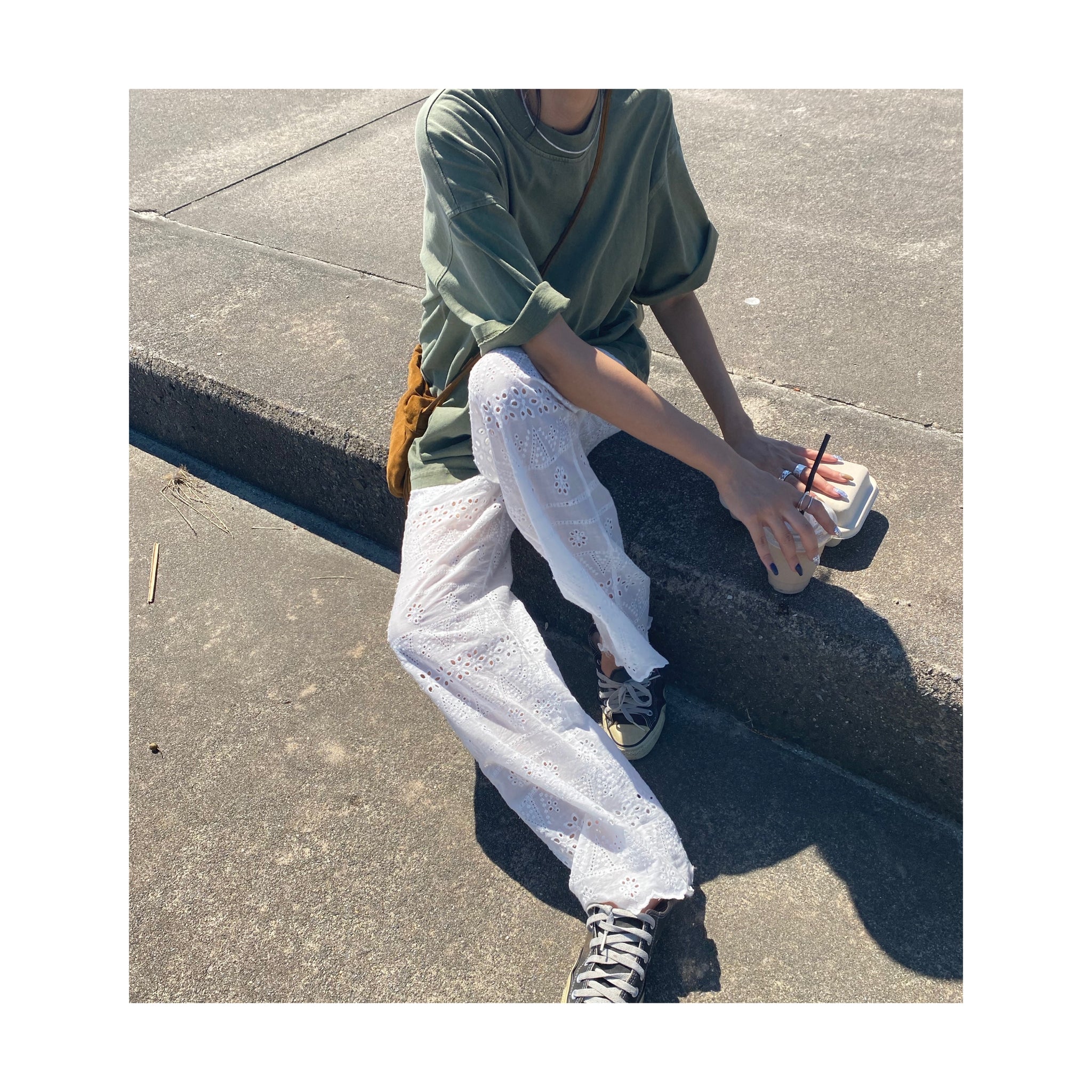 .layer lace pants