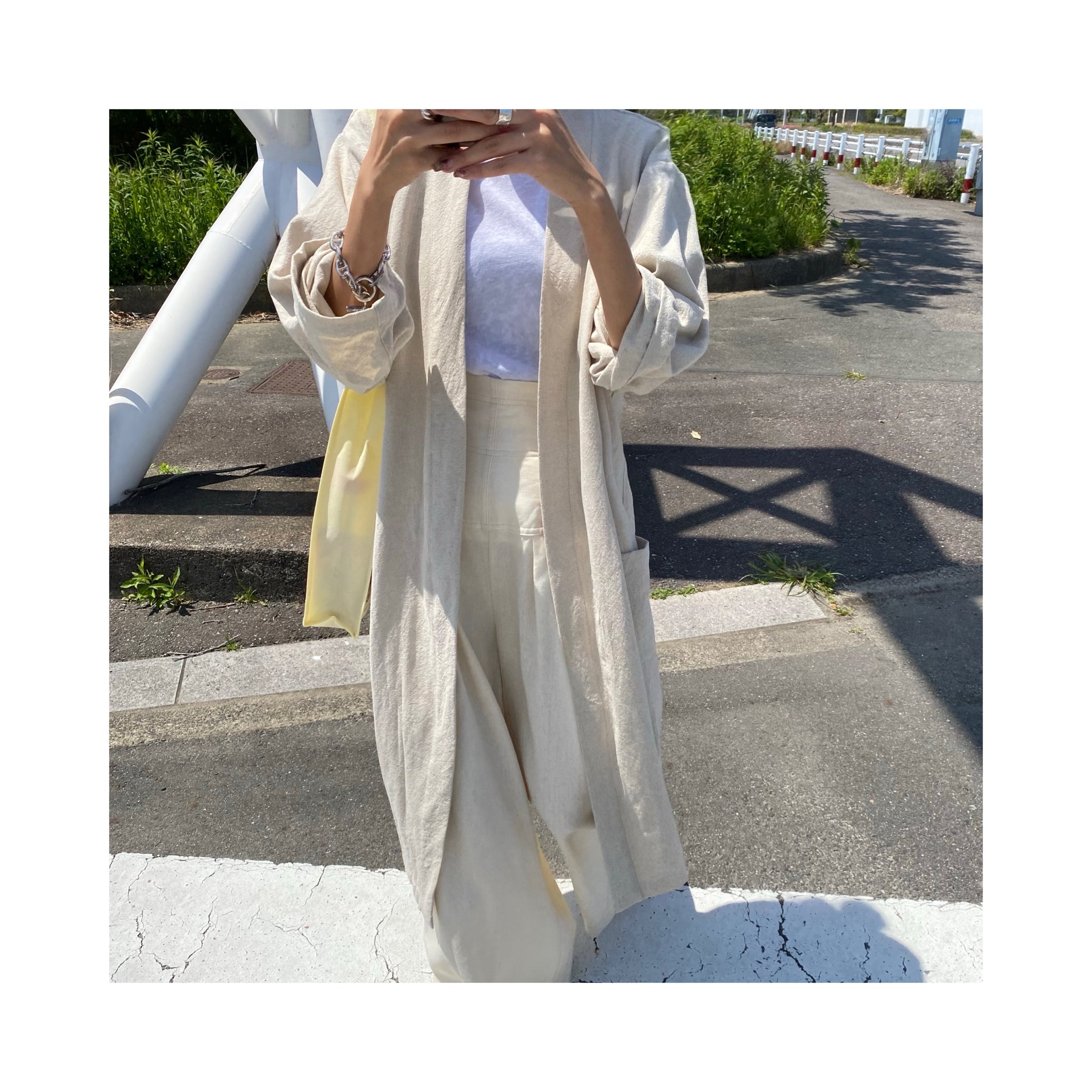 .simple linen gown