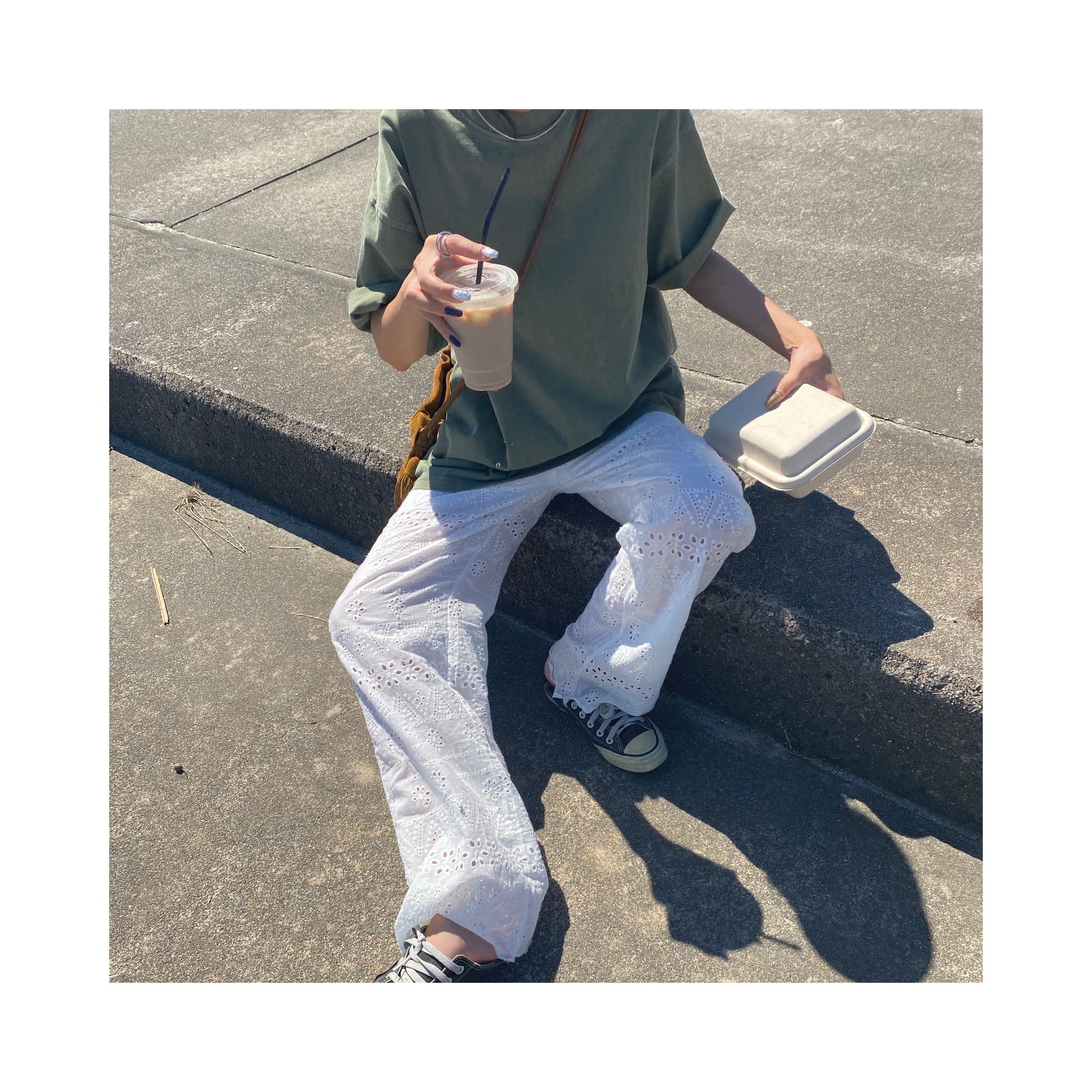 .layer lace pants