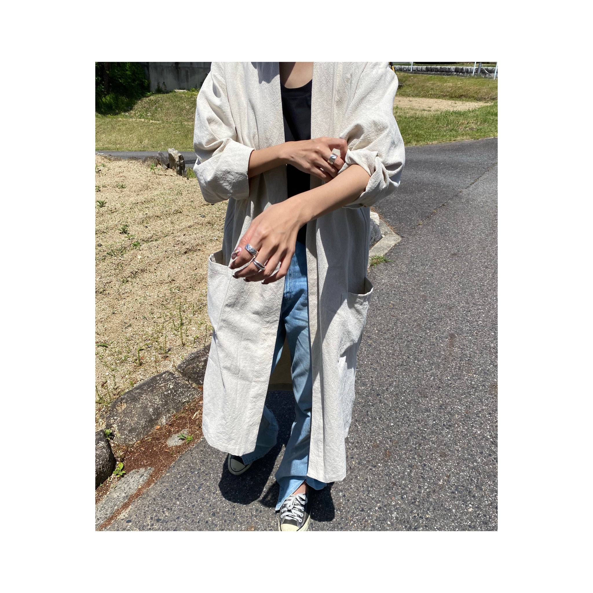 .simple linen gown
