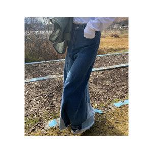 frin denim skirt