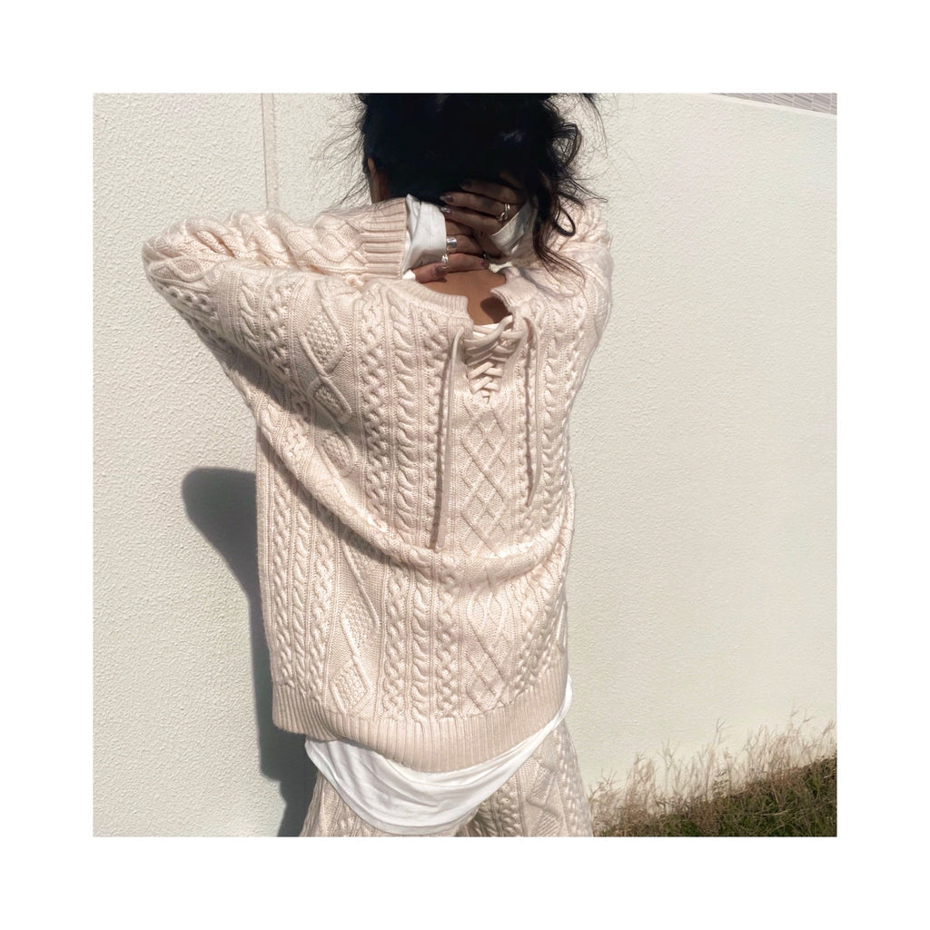 ALAIN laceup woolknit