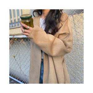 long reversible wool handmade coat