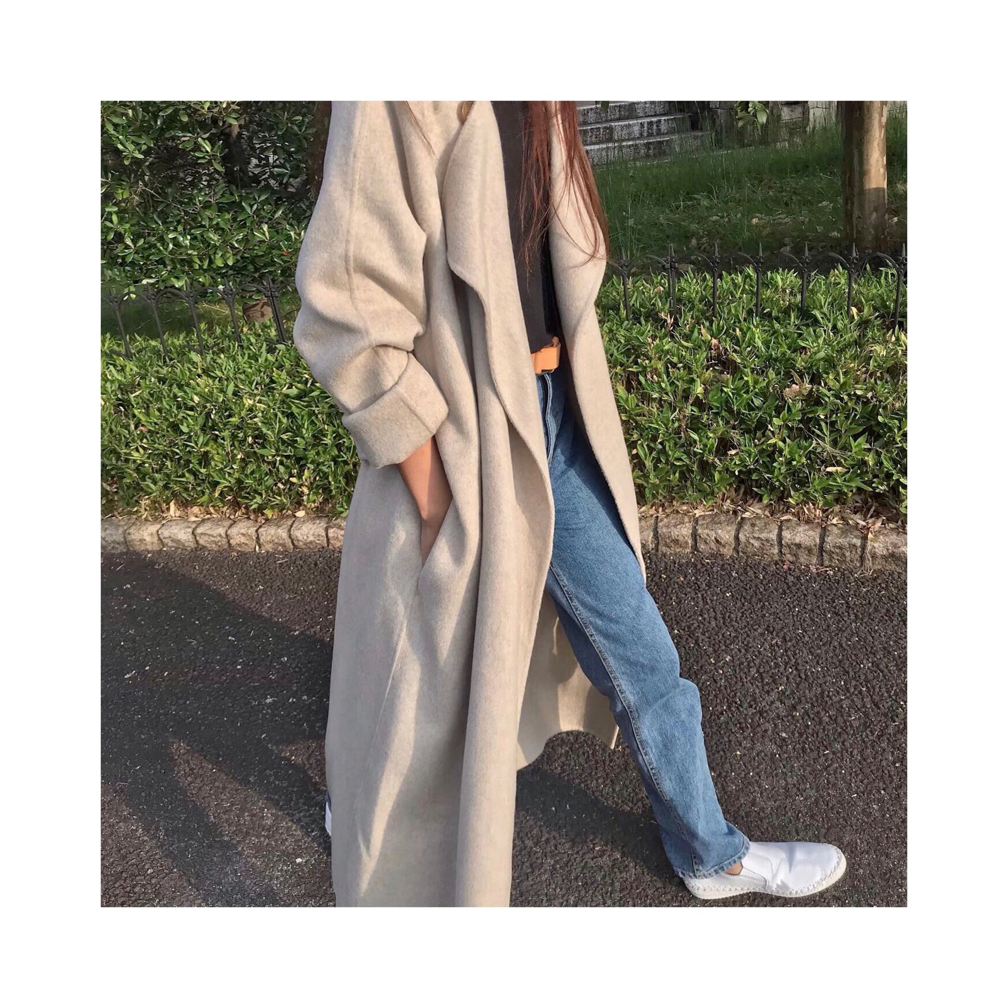 beige oatmeal handmade coat