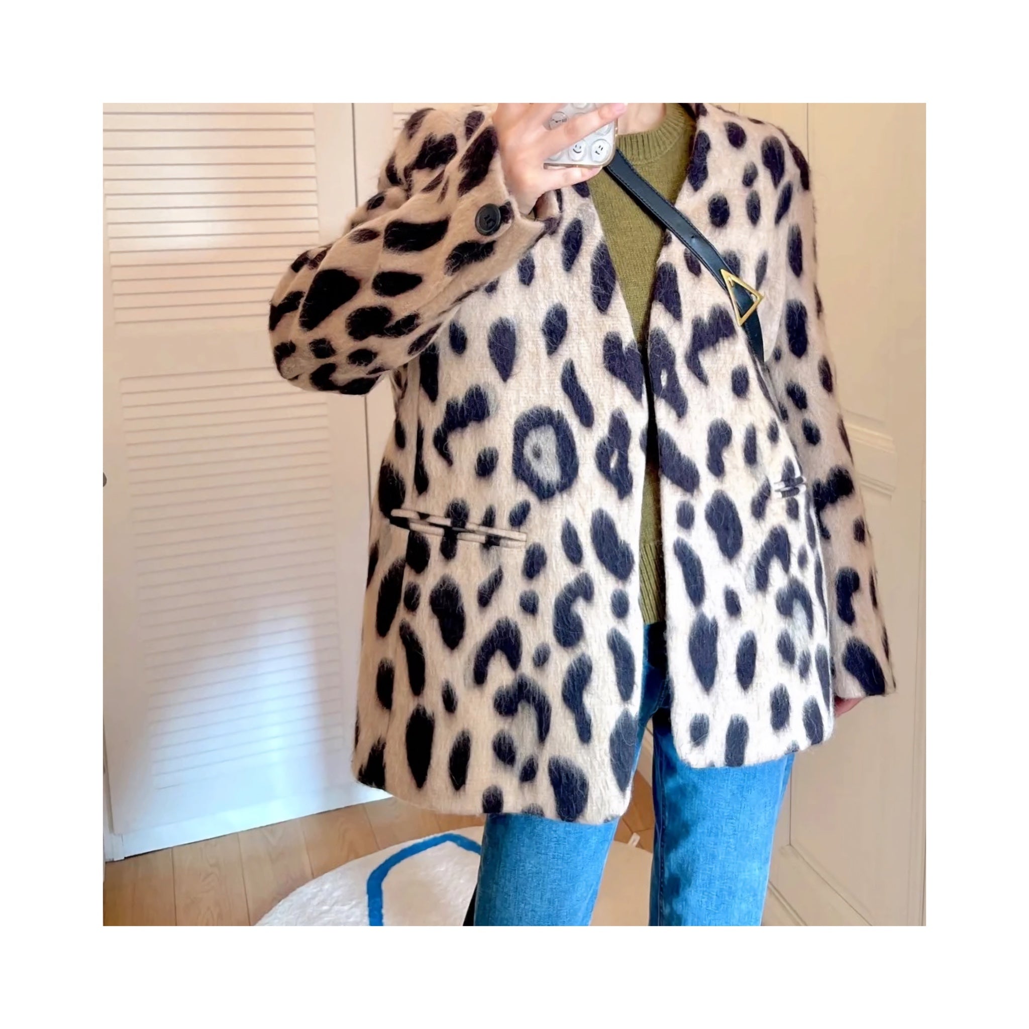 .wool leopard jacket