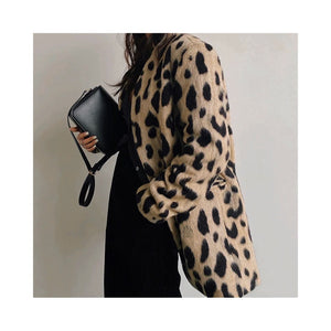 .wool leopard jacket
