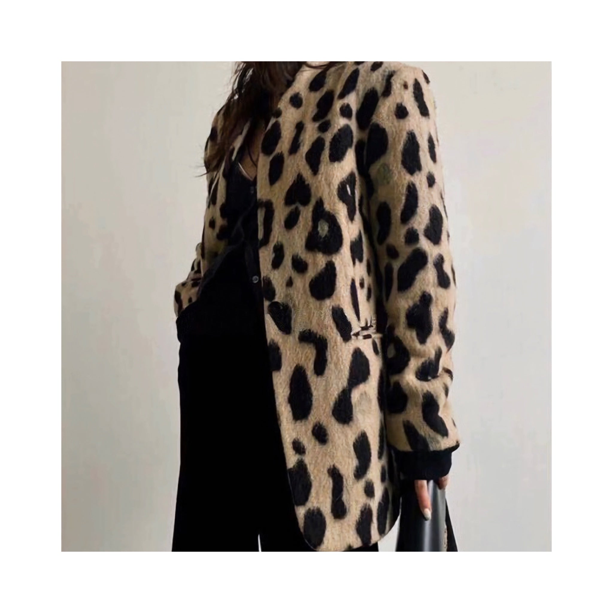 .wool leopard jacket
